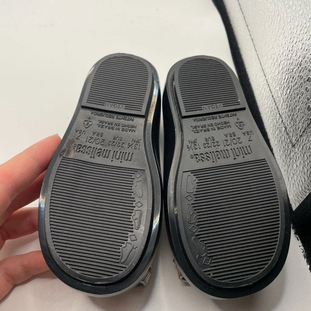 Mini Melissa girls black jelly flats size 7C